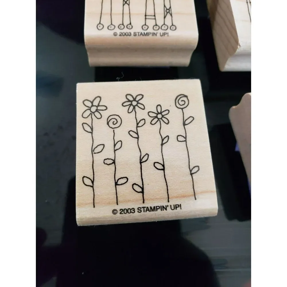 Stampin Up‎ Simple Somethings 4 wood mount stamps 2003 unused